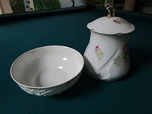 Jean POUYAT France 2 Beautiful Pieces A Bow and Cookie JAR Roses Molded Original Item image 2