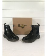 Dr Doc Martens Combat Boots 1460 J Black Leather Kids Size 3 W/ Box Grea... - €55,89 EUR