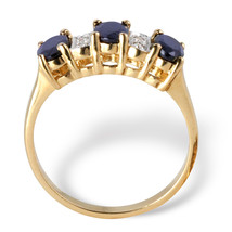 PalmBeach Jewelry 1.86 TCW Blue Sapphire Ring Gold-Plated Sterling Silver - £36.39 GBP