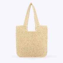 Vintage Hand-woven Shoulder Straw Bag,Holiday Beach Straw Bag,Travel Bea... - £22.01 GBP