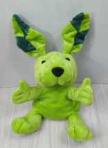 Eparan Green Plush puppy dog hand puppet bendable bunny ears - $12.86