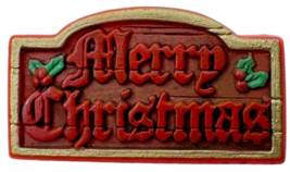 Hallmark Cards Merry Christmas Pin Brooch Winter Holidays Plastic Words ... - £3.11 GBP