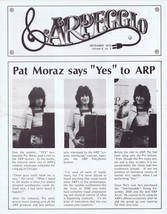 ORIGINAL Vintage December 1975 Arpeggio Magazine Pat Moraz YES - $39.59