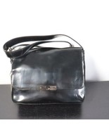 New Enzo Angiolini Black Patent Vegan Leather Rectangular Shoulder Bag P... - $22.00