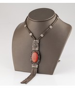 Coin Silver Antique Carnelian Multi-Chain Pendant 20&quot; - $14,600.04 MXN
