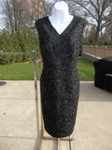 Nwot Calvin Klein Black Metalic Emb Dress 12 - $100.00