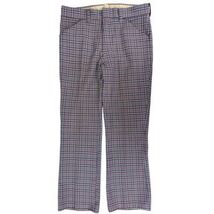 VTG 70s Mens Polyester Bell Trousers Leisure Disco Pants R/W/B 35x30.5 - $78.15