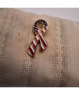-Stars &amp; Stripes Red White Blue Awareness Ribbon Vintage Tie Tack Lapel ... - $9.00
