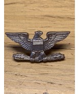 Vintage US Army Colonel Collar Badge 1/20 Silver Military Militaria KG JD - $19.80