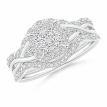 ANGARA Interlaced Diamond Cushion Halo Bridal Set in 14K Gold (HSI2, 0.5... - $1,952.72