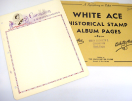 White Ace Queen Elizabeth II Coronation 10 Illustrated Border Pages NOS - £3.93 GBP