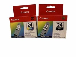 Canon Genuine Ink Cartridges BCI-24 Black And Color New In Box Sealed - £10.82 GBP