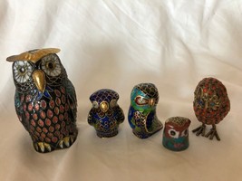 Mixed Porcelain Owls Vintage Set Art Pottery Made in China Detailed - £46.59 GBP