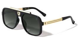 Dweebzilla Khan Classic Square Sport Pilot Aviator Sunglasses (Black &amp; Gold Fram - £10.12 GBP+