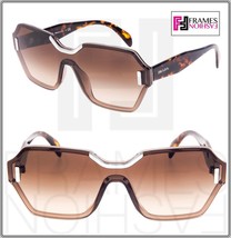 PRADA HIDE PR15TS Brown Tortoise Translucent Gradient Shield Sunglasses 15T - £112.45 GBP