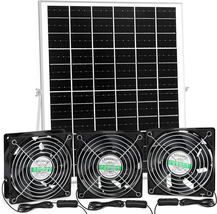 25W Solar Panel Powered Fan for Chicken Coop, Greenhouse, Outdoor Solar ... - £81.64 GBP+