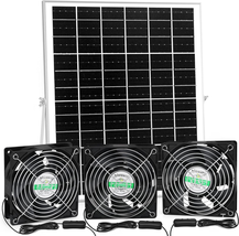 25W Solar Panel Powered Fan for Chicken Coop, Greenhouse, Outdoor Solar Fans wi - £79.79 GBP+