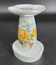 Royal Crown Japan Vintage Porcelain Yellow Rose 4 Toothbrush Holder 4&quot;tall - £10.08 GBP