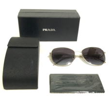 PRADA Sunglasses SPR 57Y 1BC-5D1 Silver Cat Eye Frames Gray Lenses 57-18-140 - £175.43 GBP