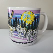 Yellowstone Coffee Cup Mug Wolves BVintage Bear Fish Eagle Moon National... - $8.60