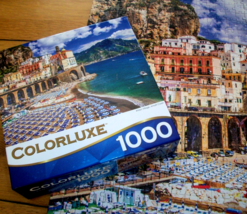 Jigsaw Puzzle 1000 Pieces Amalfi Italy Atrani Village Beach Umbrellas Complete - $13.85