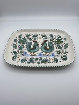 Nova Deruta Oval Ceramic Tray Serving Plater White Green Leaf Rooster It... - $42.25
