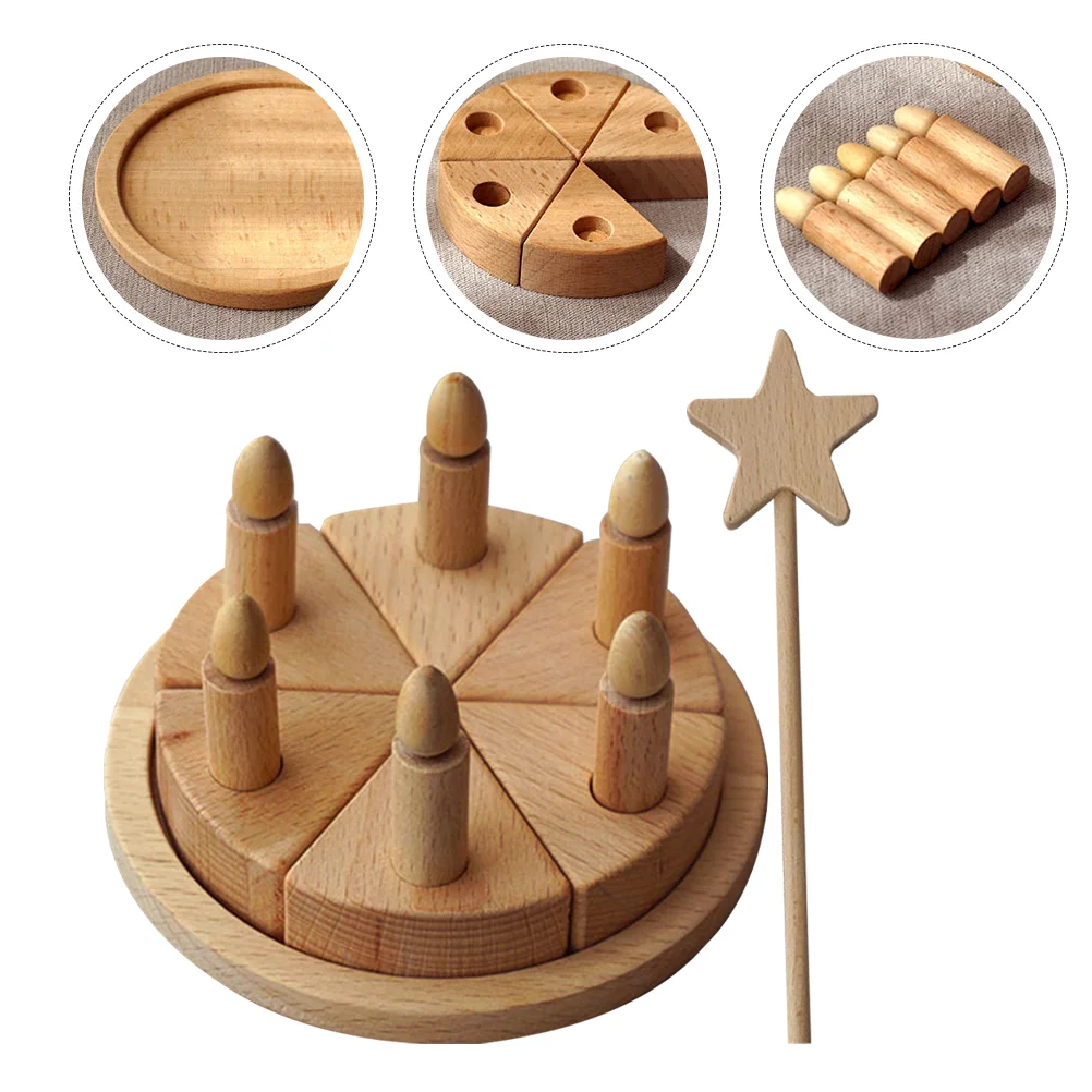 Fairy Cake Basket Princess Accessories Wooden Birthday Toy Simulation Party Prop - £15.46 GBP