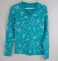 Arizona Jean Company Women&#39;s Blue Shirt With Skulls &amp; Hearts Designs Size XL - £12.96 GBP
