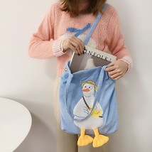 Hylhexyr Women Corduroy Shoulder Bag Shopping Bags Casual Tote Female Duck Embro - £22.13 GBP
