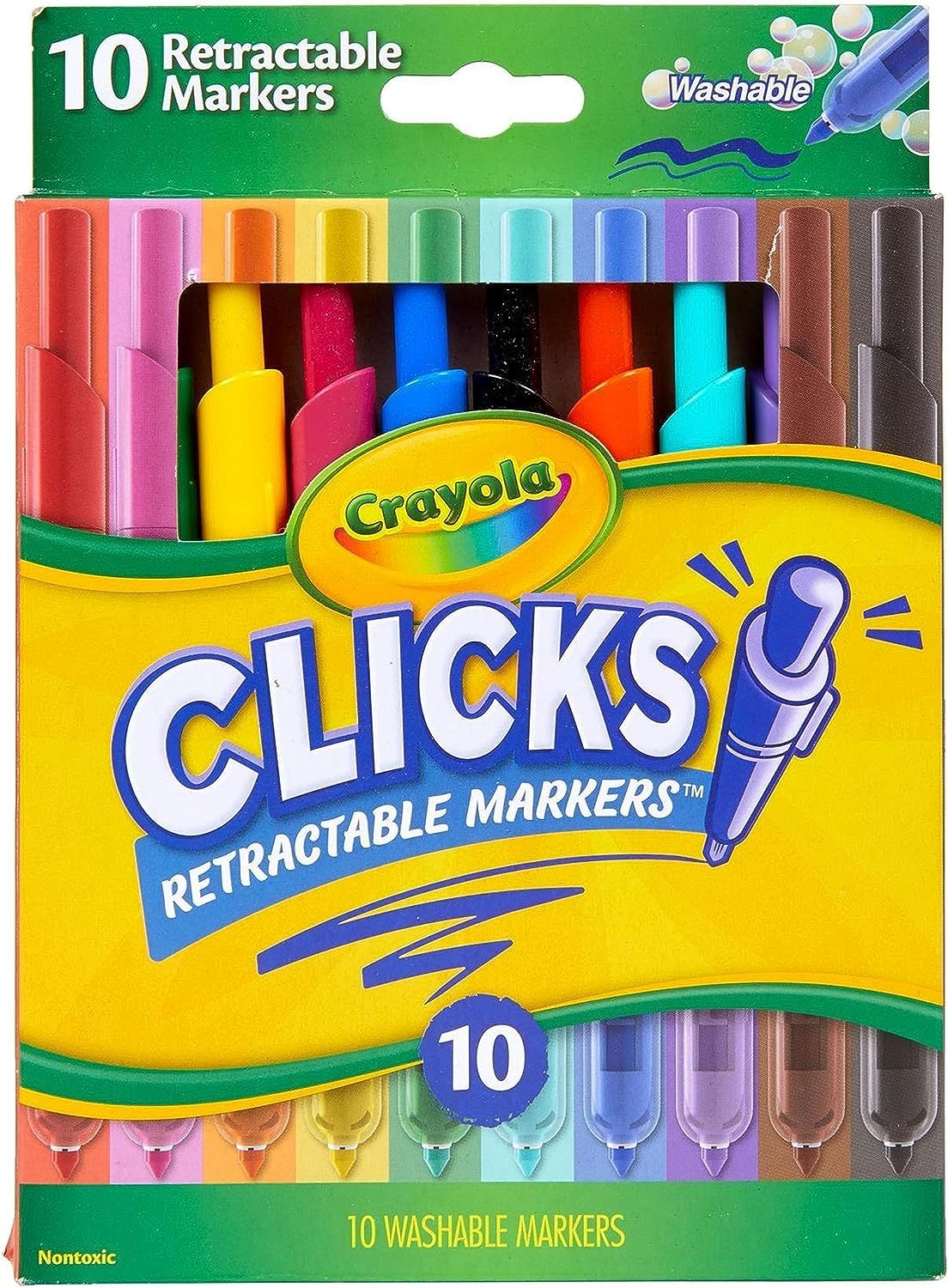 Crayola Clicks Retractable Washable Markers 10 Pack School Supplies Art Markers. - $20.00