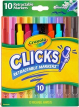 Crayola Clicks Retractable Washable Markers 10 Pack School Supplies Art ... - £15.64 GBP