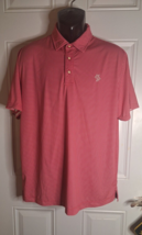 Men&#39;s Robert Graham Red Short Sleeve Polo Large Shirt Turtle Creek Golf Club - £28.50 GBP