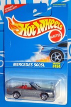 Hot Wheels 1996 Mainline #494 Mercedes 500SL Mtflk Dark Gray w/ 5SPs - $9.00