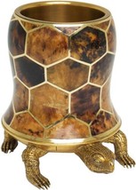 Wine Holder Rack MAITLAND-SMITH Turtle Polished Brass Tiger Penshell Inlay - $1,969.00