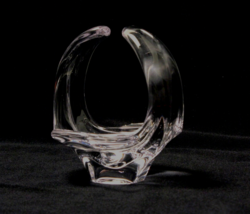Crystal Art Glass Vannes de Chaitel French Art Glass Free Form Basket 6 ... - $461.86 MXN