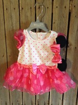 Disney Store Minnie Mouse 9 / 12 m months costume dress bodysuit Headban... - $375.01 MXN