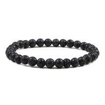 Charm Bracelet Natural Stone Beads 6/8/10mm Volcanic Lava Tiger Eye Beads Elasti - £12.48 GBP