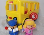 Fisher Price 2016 Little People Yellow School Bus Lights &amp; Sounds 2- Pas... - £11.10 GBP