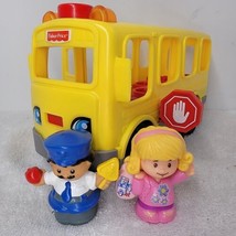 Fisher Price 2016 Little People Yellow School Bus Lights &amp; Sounds 2- Passengers - £11.10 GBP