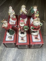 Russ Christmas Ceramic Ornaments Santa Through the Ages Lot of 6 - £15.97 GBP