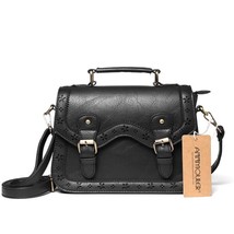 Annmouler High Quality Women Crossbody Bag Vintage Shoulder Bag Black Small Hand - £43.97 GBP