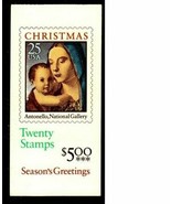 1990 25c Antonello Madonna &amp; Child, Booklet of 20 Scott 2514a Mint F/VF NH - $94.74 MXN