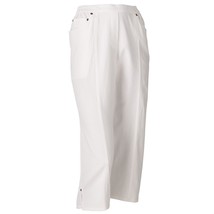 Cathy Daniels Womens White Pull On Elastic Waist 5 Pkt Jean Capris Pants S Small - £23.97 GBP