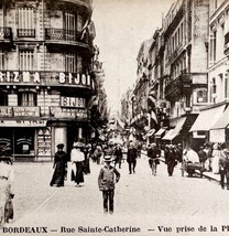 Bordeaux France Rue St Catherine Downtown 1910s WW1 Era Postcard PCBG12A - £15.61 GBP