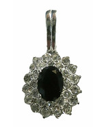 Elegant Sparkling Rhinestone Baguette Pendant for Necklace Silver Tone S... - £10.22 GBP