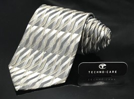 Paul Dione Silver Grey Black  Geometric Design 100% Silk Neck Tie NWT!! - £14.86 GBP