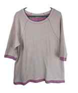 Soft Surroundings 3/4 Sleeve Cotton Sweater Pink Crew Neck Women Size XL - £28.68 GBP
