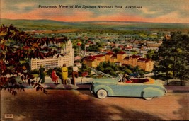LINEN Postcard Panoramic View of Hot Springs National Park, Arkansas 194... - £3.13 GBP