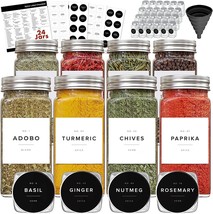 Spice Containers Glass Jars W Label 24 empty 4oz Jars NEW - £37.46 GBP