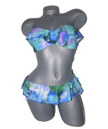 New KENNETH COLE M 34 B/C strapless bandeau flounce ruffle bikini swimsu... - $1,062.83 MXN